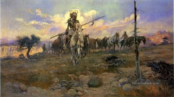  BT Kunst - Bringing home the Cowboy verdirbt Charles Marion Russell Indianer